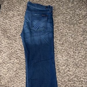 7 For All Mankind Dojo Trouser Jeans in Medium Blue Wash